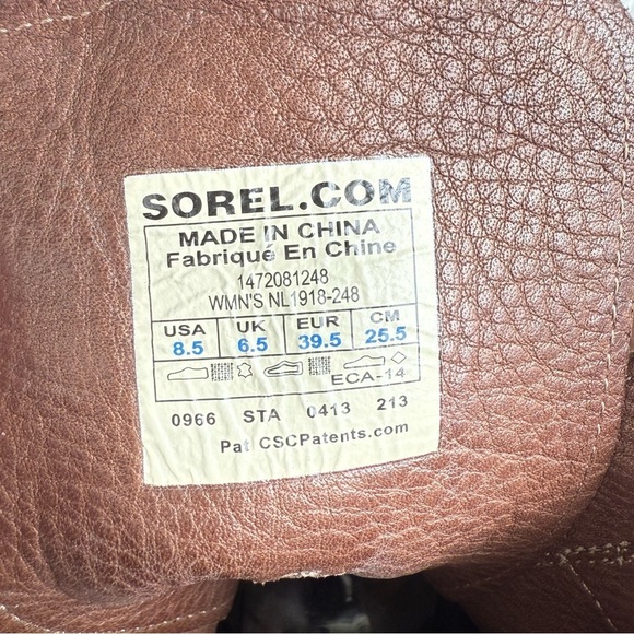 Sorel Joan Of Artic Tall Lace Up Wedge Boots Hawk Brown Suede Leather Size 8.5 - Picture 6 of 8